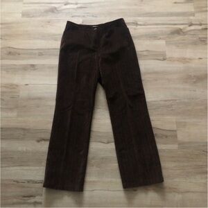Northern Reflections Chocolate Brown Pinstripe Velour Trousers Front Crease